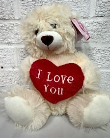 25CM PLUSH I LOVE YOU BEAR CREAM